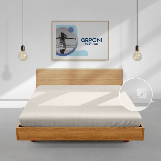 Earthing & Grounding Flat Bed Sheet Beige - Organic Cotton - Grooni Earthing